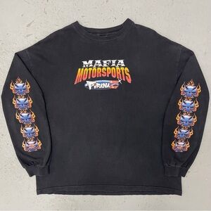 Vintage 2000s Mafia Motorsports Rare Double Sided NHRA Long Sleeve T Shirt XXL